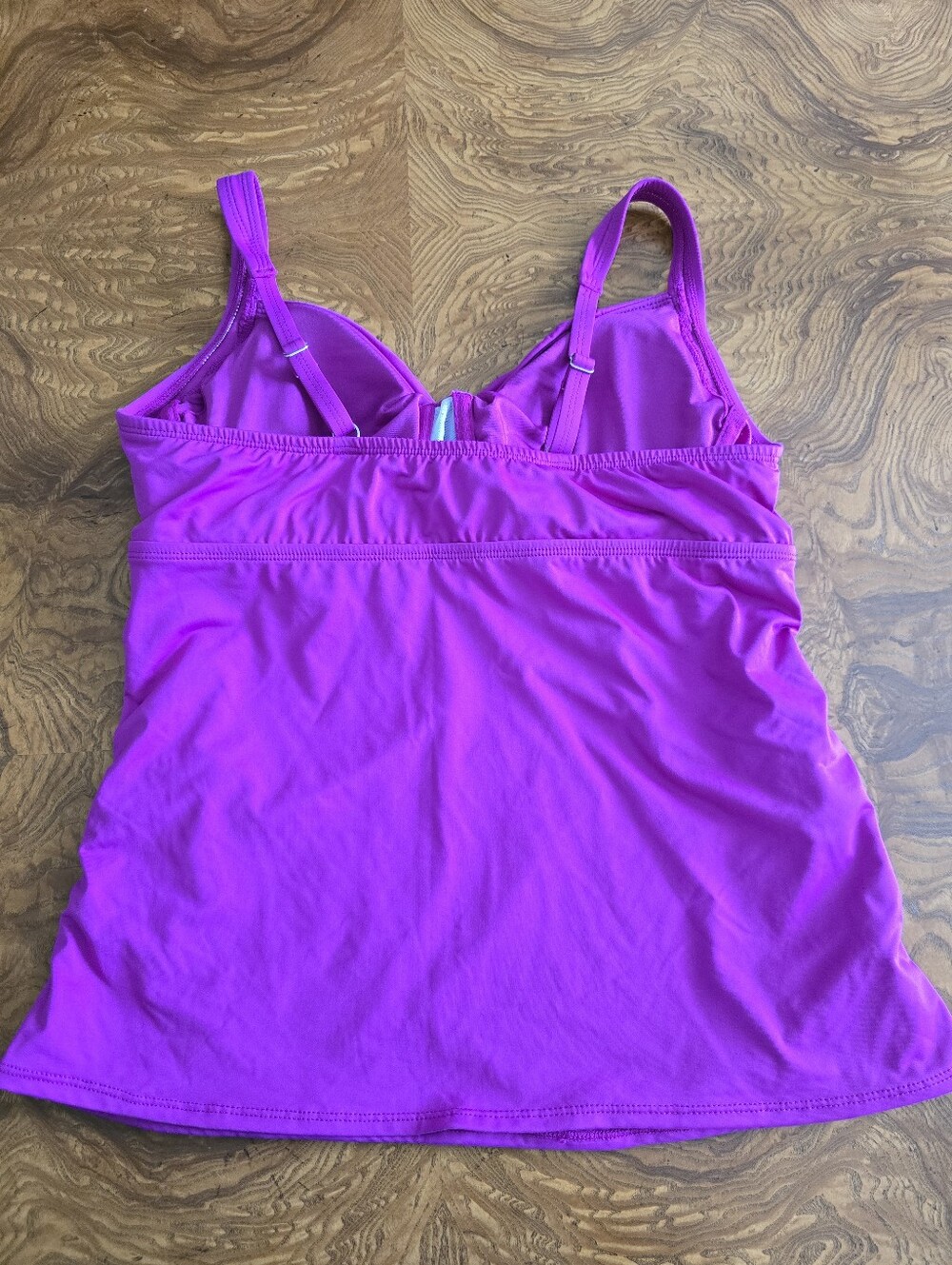 Lands' End Women's Twist Front Tankini Bright Magenta Swim Top Size 12 - Picture 2 of 5